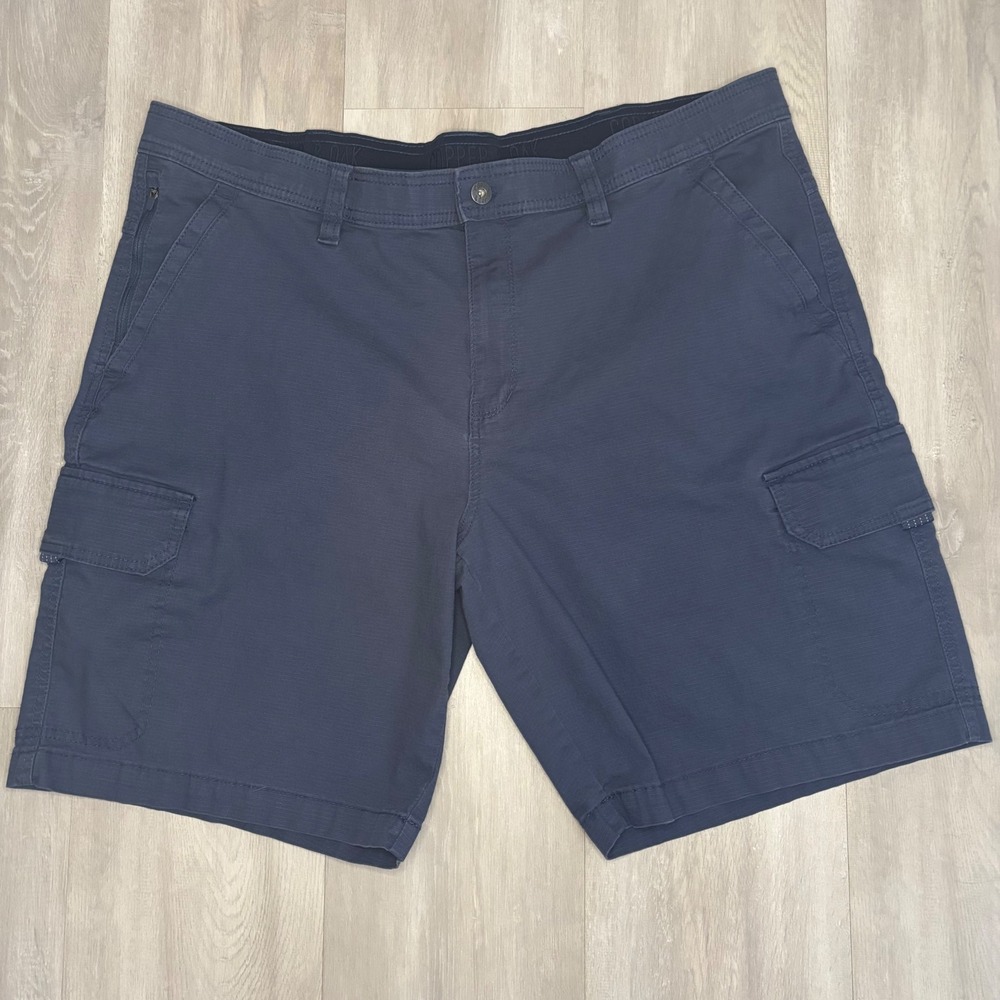 Copper & Oak Mens Navy Blue Ripstop Cargo Shorts Size 40 Stretch Cotton Blend